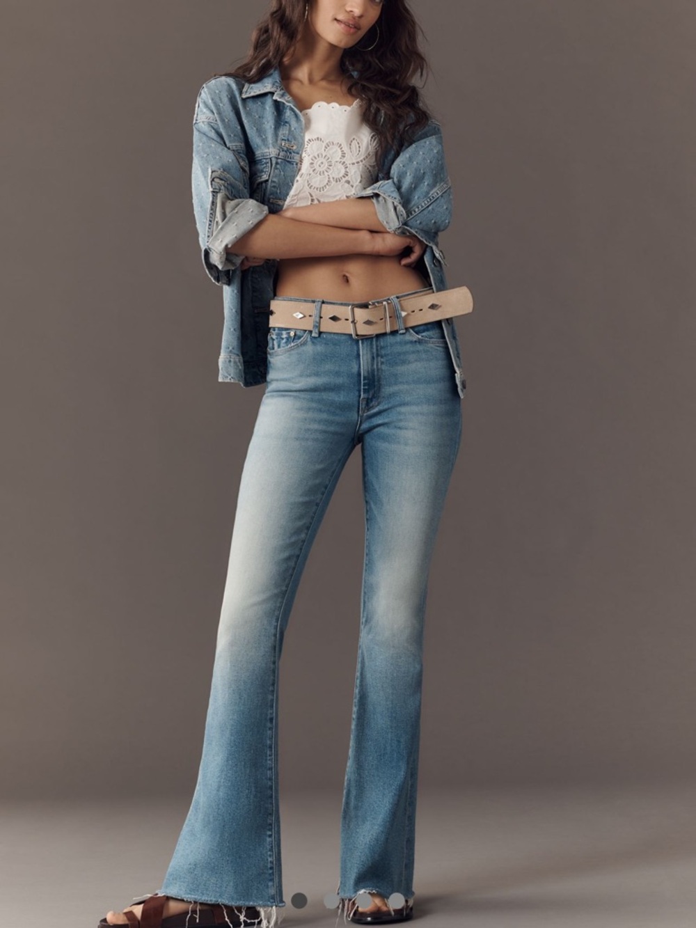 MOTHER Weekender Fray Jeans – Light Wash | High Rise Flare | Size 24 ｜NWT